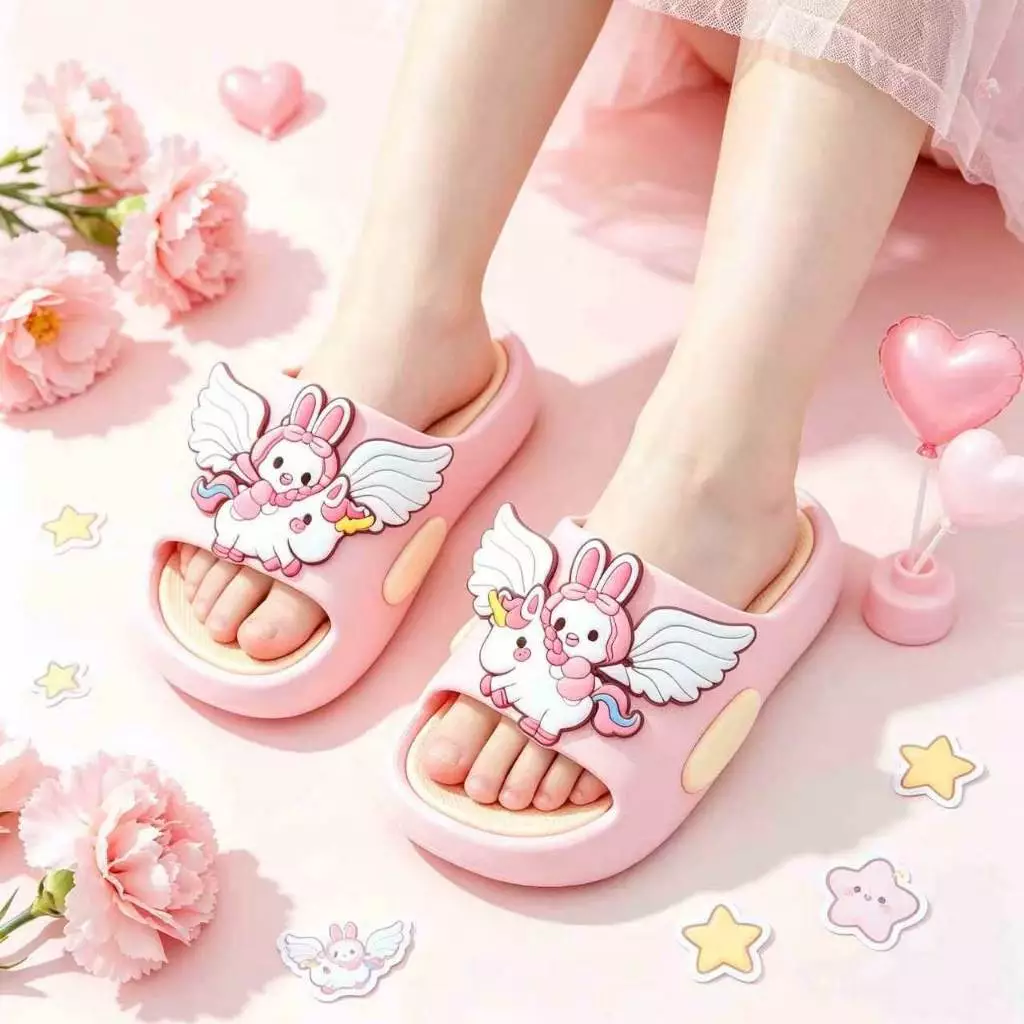 🦄WALK WELL🎁รองเท้าแตะเด็กหญิงฮิต! ลายกระต่ายยูนิคอร์นน่ารัก น้ำหนักเบา เด็กชอบมาก