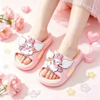 🦄WALK WELL🎁รองเท้าแตะเด็กหญิงฮิต! ลายกระต่ายยูนิคอร์นน่ารัก น้ำหนักเบา เด็กชอบมาก
