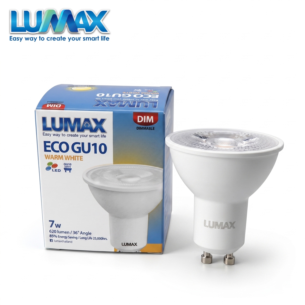 หลอดไฟ LUMAX ECO GU10 7W 220V DIM/NON DIM