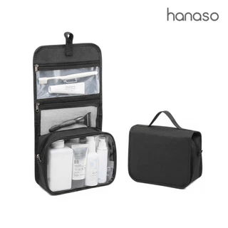 Hanaso กระเป๋าใส่อุปกรณ์อาบน้ำ จัดระเบียบเดินทาง แขวนได้ สำหรับพกพา กันน้ำ มีที่แขวน Toiletry bag