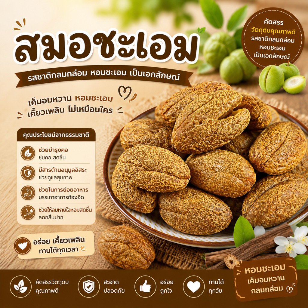 สมอชะเอม 500 กรัม หวานเค็มชุ่มคอ