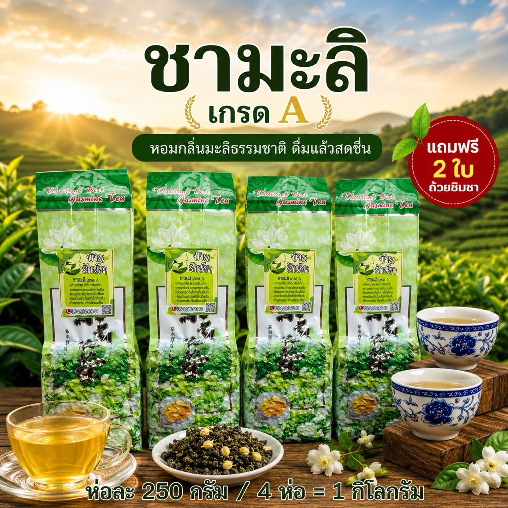 ชาอู่หลงมะลิ เกรดA  Jasmine OOlong Tea