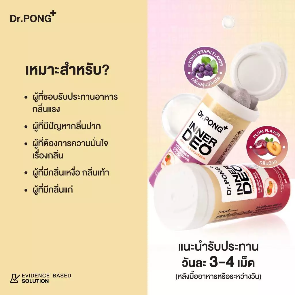 [Pre-order] Dr.PONG InnerDeo Japanese Persimmon Lozenge  เม็ดอมดับกลิ่นตัว กลิ่นแก่ กลิ่นปากหอมทันที น้ำตาล 0% thumbnail 6