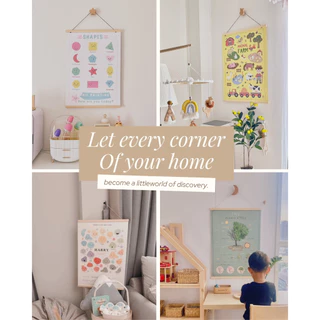ไม้แขวนโปสเตอร์ (แม่เหล็ก) / Magnetic Frame Wood Poster Hanger Frame By baby blue whales