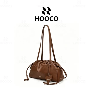HOOCO กระเป๋าผู้หญิง พร้อมส่ง กระเป๋าถังดีไซน์สายรัดดึง รุ่นใหม่2026 แรกแท้ ดีไซน์น้อยคนมี ถือมือได้ หรือสะ