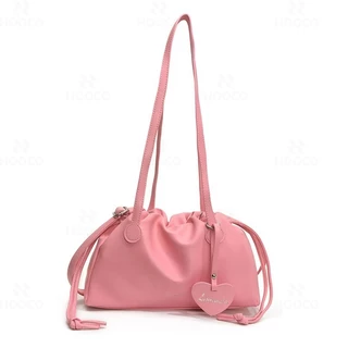 HOOCO กระเป๋าผู้หญิง พร้อมส่ง กระเป๋าถังดีไซน์สายรัดดึง รุ่นใหม่2026 แรกแท้ ดีไซน์น้อยคนมี ถือมือได้ หรือสะ