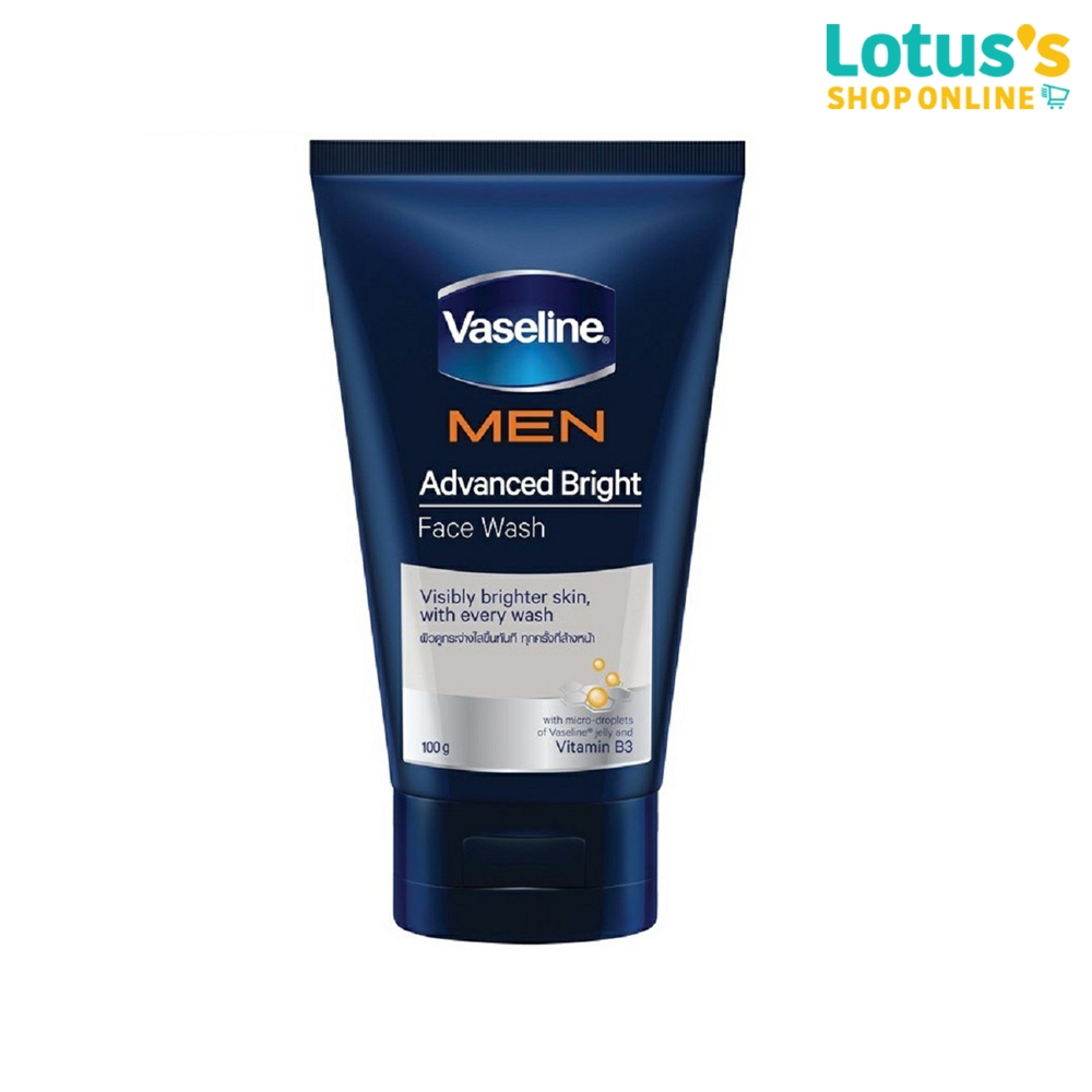 วาสลีน เมน โฟมล้างหน้า สูตร แอดวานซ์ ไบรท์ (ขาว) 100 กรัม VASELINE MEN FOAM ADVANCE BRIGHT 100 G.