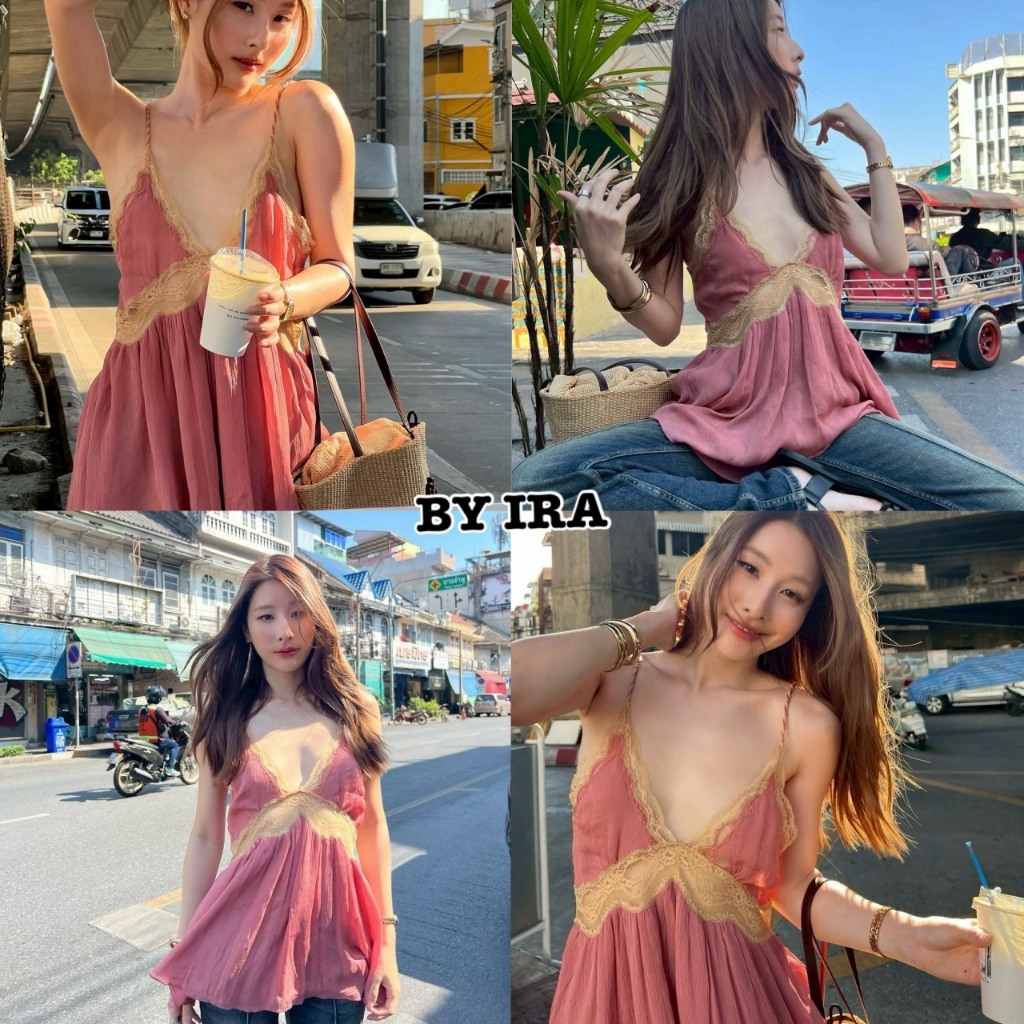 BY IRA  Layla Top (2026-133) เสื้อสายเดี่ยว ดีเทลลูกไม้ ใส่เที่ยว ทะเล คาเฟ่ น่ารัก