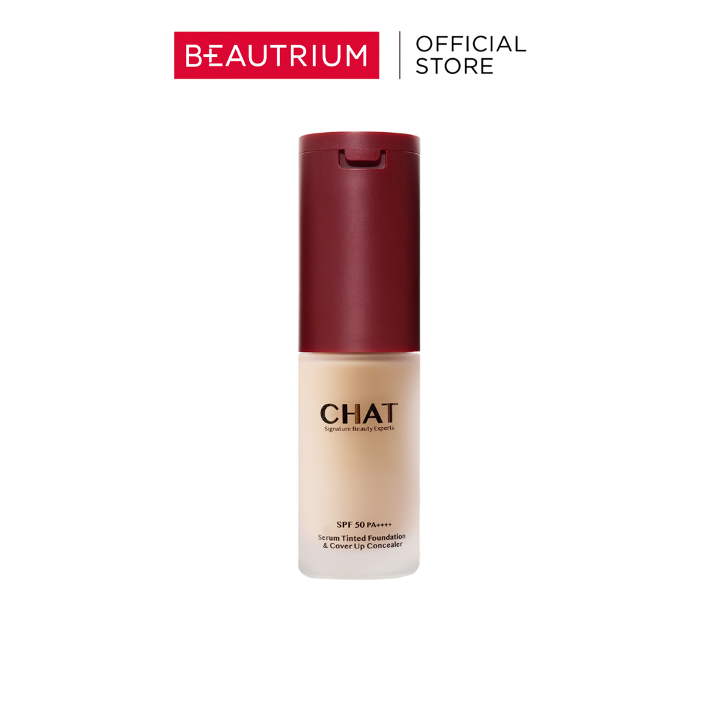 CHAT Serum Tinted Foundation & Cover Up Concealer SPF50+ PA++++ คอนซีลเลอร์ 20ml+1g