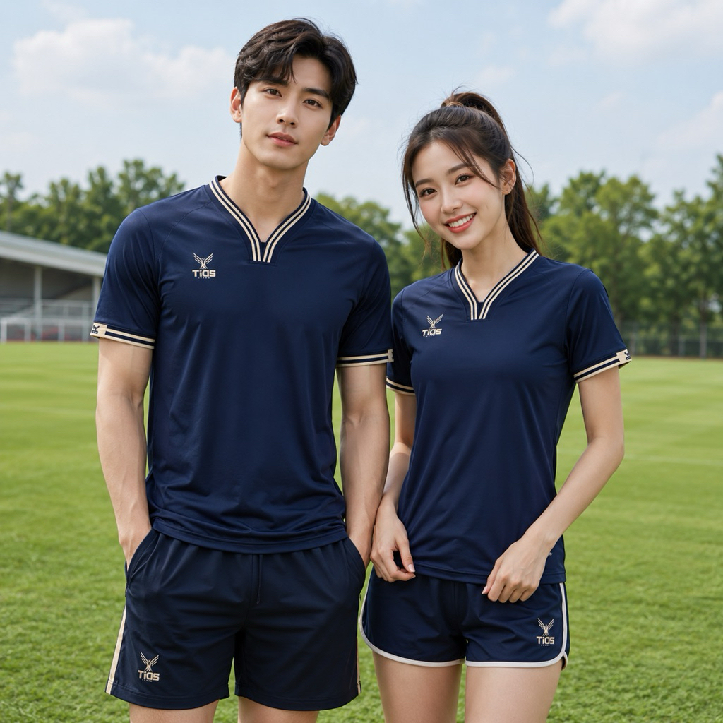 ✨เสื้อกีฬาแขนสั้น ✨ งานสกรีน สีพื้นเรียบ คอวีวาย เนื้อผ้าไมโคร