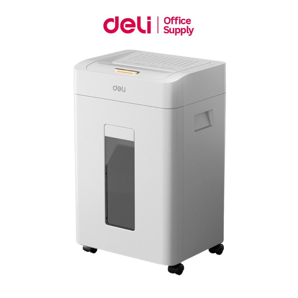 Deli เครื่องย่อยกระดาษ 20L ทำลาย100แผ่น/ครั้ง ป้อนกระดาษ Auto 4x12 มม. ย่อยระดับ4 Paper Shredder