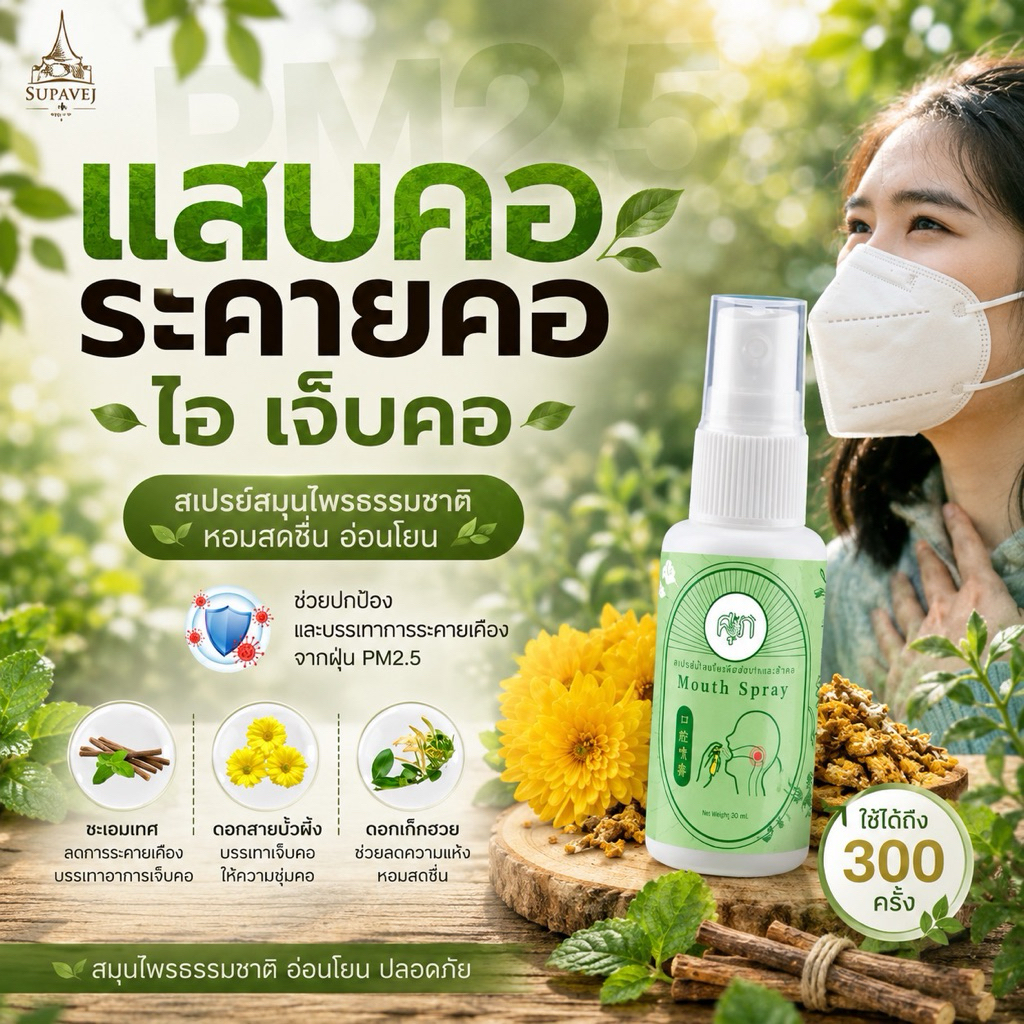 ยาพ่นคอหมอศุภ หมอสมุนไพร ต้านไวรัส (สินค้าพร้อมส่ง)