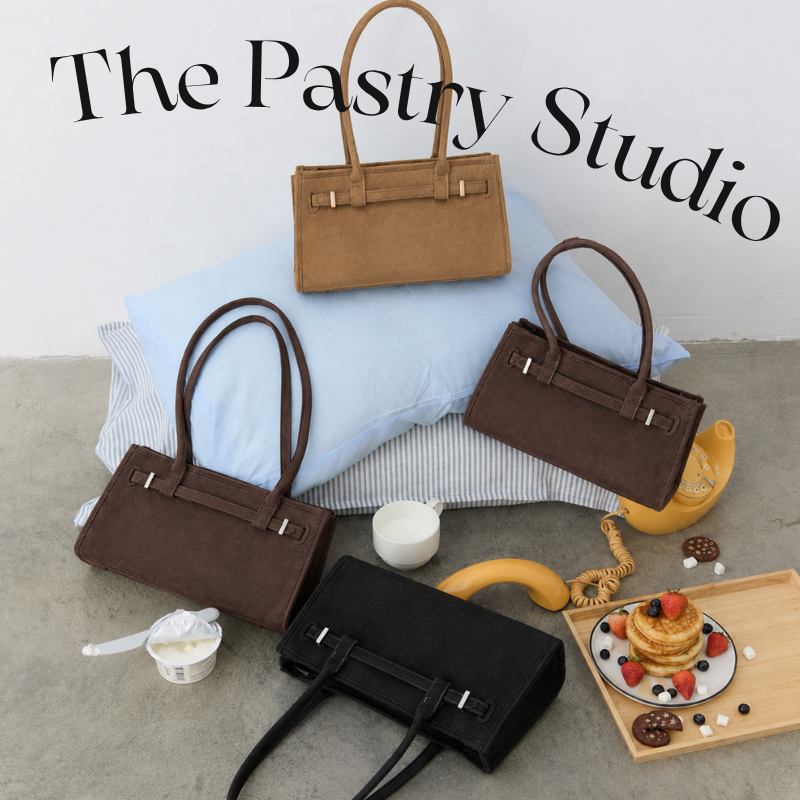 [**พร้อมจัดส่ง]🎂The Pastry Studio SUEDE BOSTON BAG (NEW SUEDE 🔥) ใช้ได้2ด้าน กระเป๋าสะพาย ไหล่ผู้หญิง กระเป๋าแฟชั่น