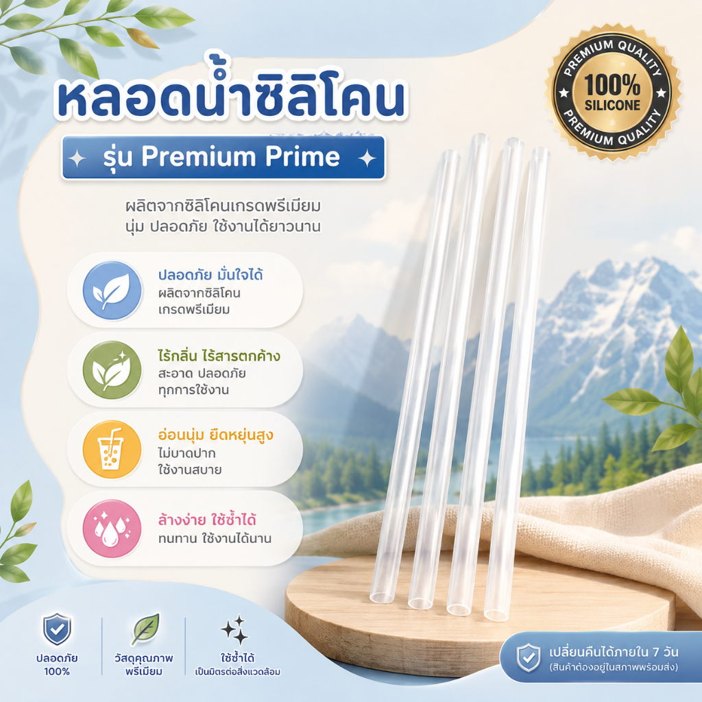 หลอดน้ำซิลิโคน Rocky Mountain Tumbler รุ่น Premium Prime