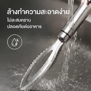 ที่ขูดเกล็ดปลา สแตนเลส 304 คมทนทาน ขูดเกล็ดสะอาด ไม่ทำร้ายเนื้อปลา ล้างง่าย จับถนัดมือ