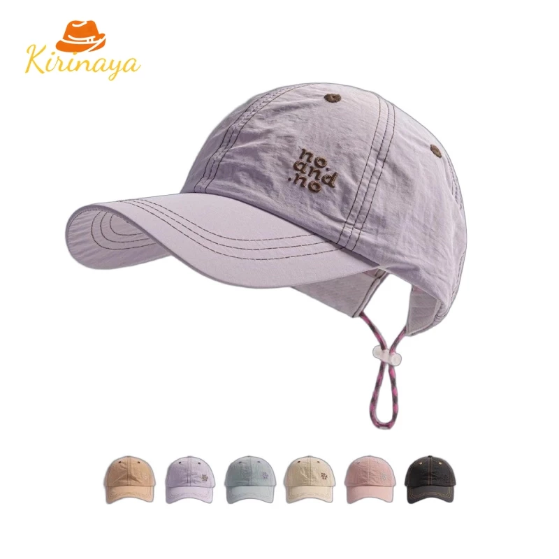 Kirinaya🚚หมวกเบสบอลกันน้ํา แบบบางสําหรับ ฤดูร้อน ผู้ชายผู้หญิง ปักลายตัวอักษร แฟชั่น กันแดด กลางแจ้ง
