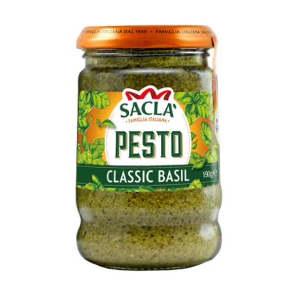ซอสเพสโต้ใบโหระพาอิตาเลียนแท้ Classic Basil Pesto 190g Sacla brand