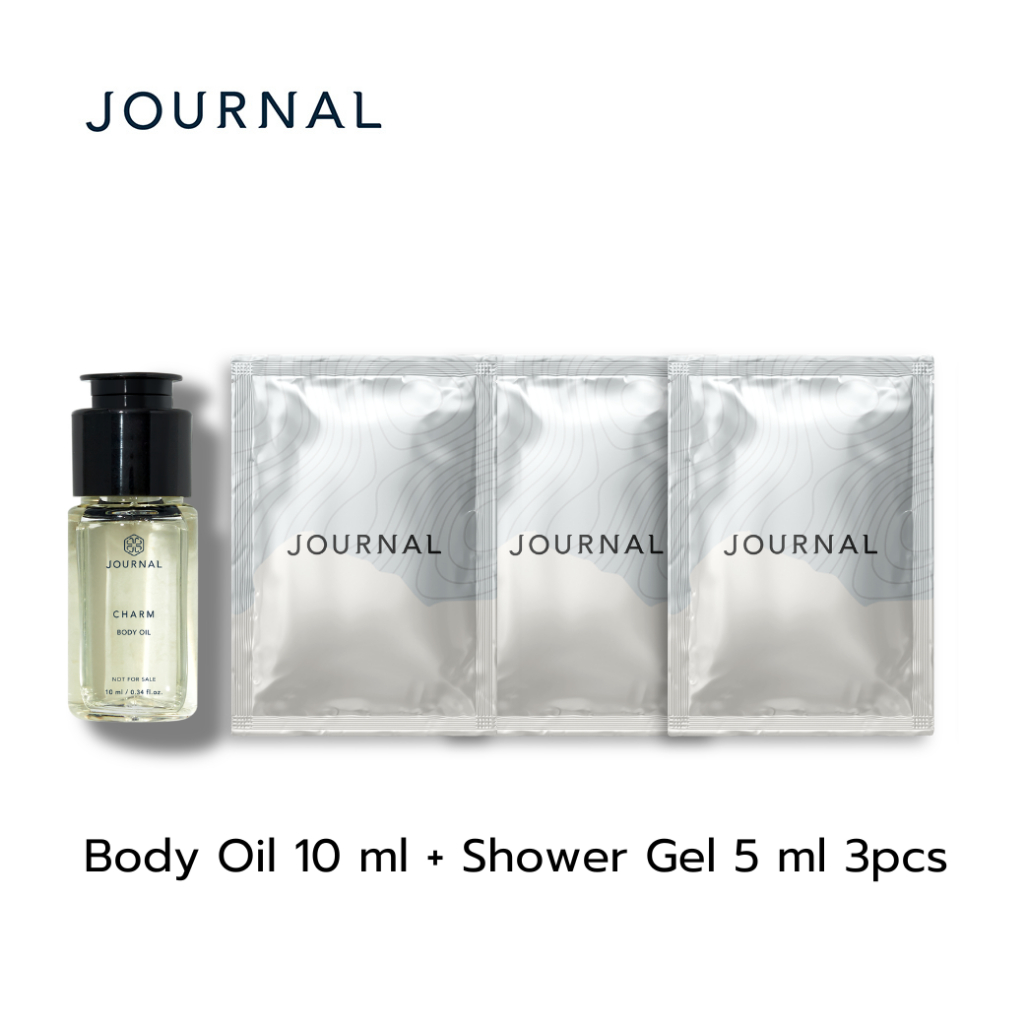 รับฟรี 4 รายการ Body Oil 10 ml. 1 pc + Shower Gel 5 ml. 3 pcs
