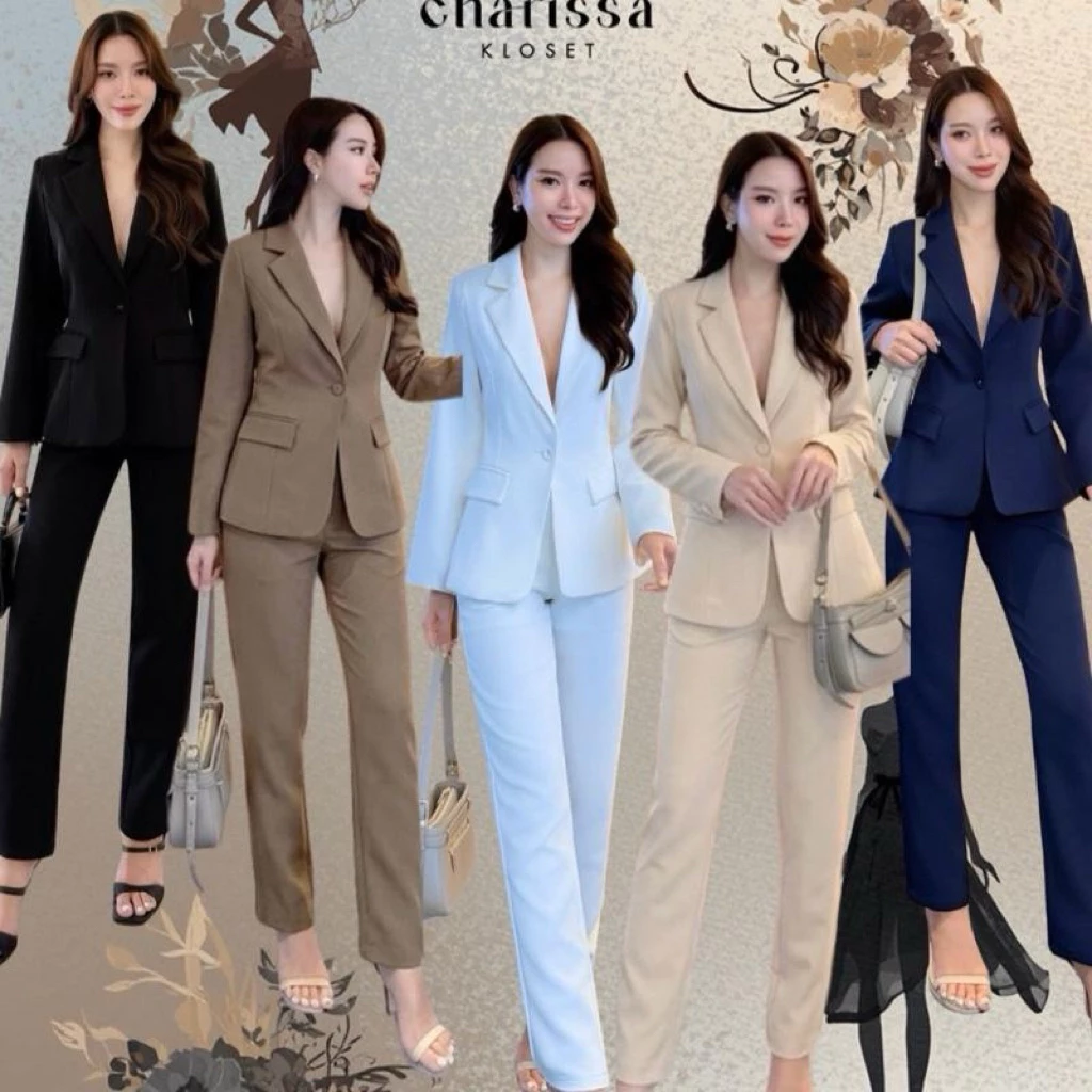 CHARISSA KLOSET 🔥ชุดสูททำงานผู้หญิง สูททรงเรียบหรู สีสวยที่ต้องมีมีติดตู้🔥รหัส 20070