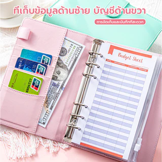 สมุดบันทึกการออม A6 ประหยัดเงินวางแผน สมุดออมเงิน สมุดบันทึกรายจ่าย สมุดบัญชีรายรับรายจ่าย สมุดเก็บเงิน Budget Binder