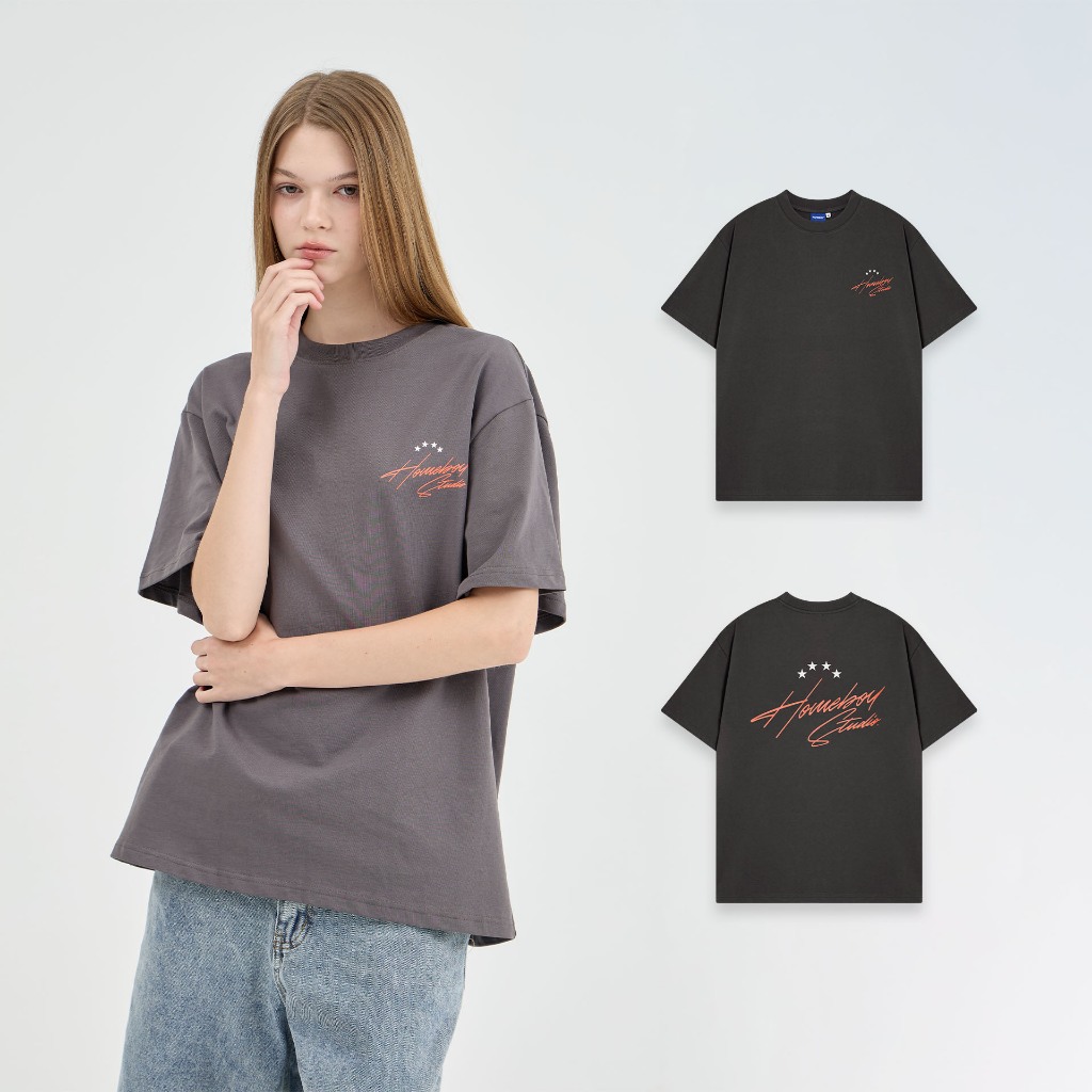 HOMEBOY เสื้อOVERSIZE  HB.FULL.SKY.SUMMER  คอตตอน100% ใส่ได้ทุกวัน