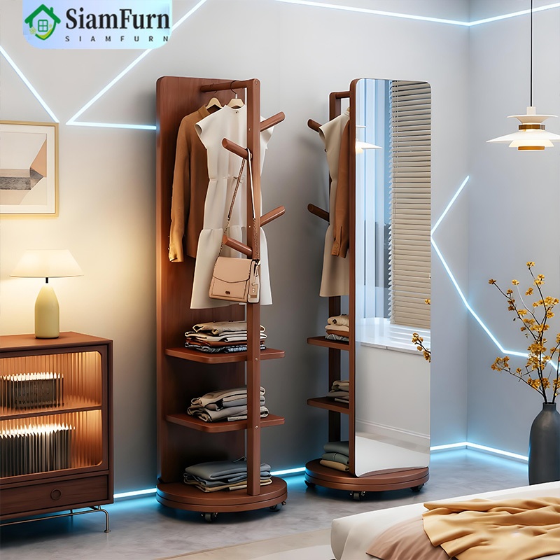 SF กระจกแต่งตัว 165ซม กระจกยาว mirror กระจกเต็มตัว กระจกตั้งพื้น แขวนเสื้อผ้าและกระเป๋า กระจกเก็บของได้