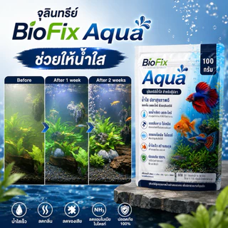 BioFix Aqua จุลินทรีย์น้ำใส 100g. ลดปัญหาน้ำขุ่นเขียว กำจัดตะไคร่ ลดตะกอน ออแกนิก100% บ่อปลา/ตู้ปลา
