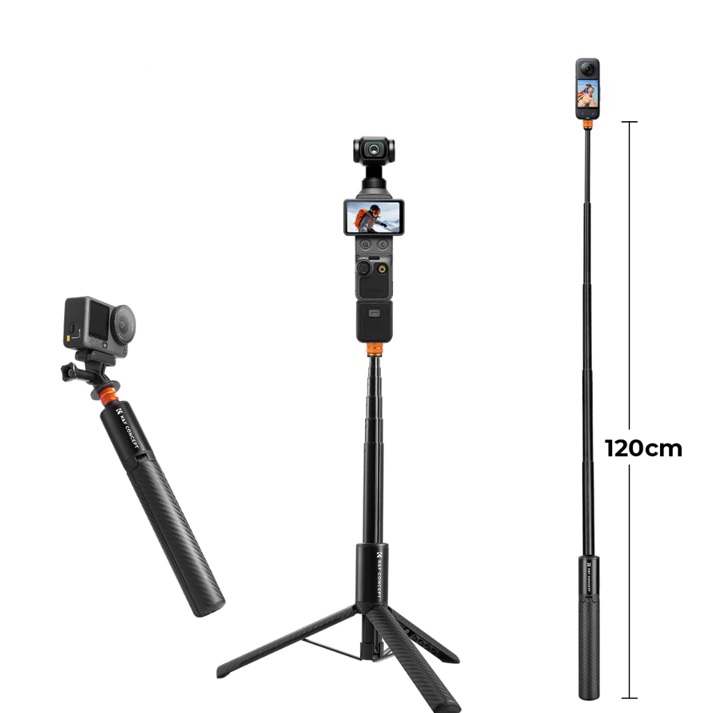 K&F CONCEPT MS21 Invisible Selfie Stick Tripod 120ซม. สำหรับ Insta360/OSMO Pocket 3/4/Action/GoPro thumbnail 4