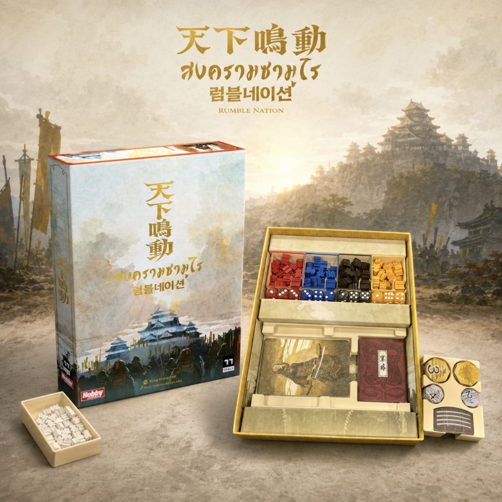 ​🏯 Insert / Organizer เกม Rumble Nation สงครามซามูไร 3D Print วัสดุ PETG พรีเมียม จัดระเบียบกล่องเกม