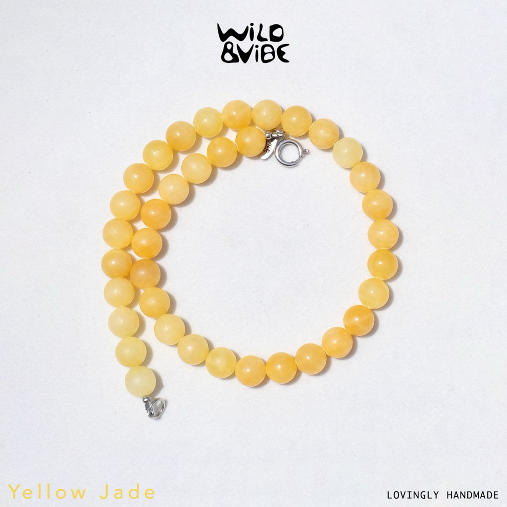 Necklessหิน Yellow Jade สีเหลืองเนย| เติมพลังสดใส เสริมโชคลาภ ✨🍋