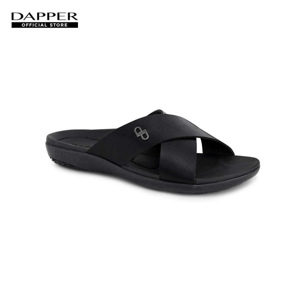 DAPPER รองเท้าแตะ แบบสวม DP Iconic Cross Strap Sandals สีดำ (HSK/BK/2103SC1)