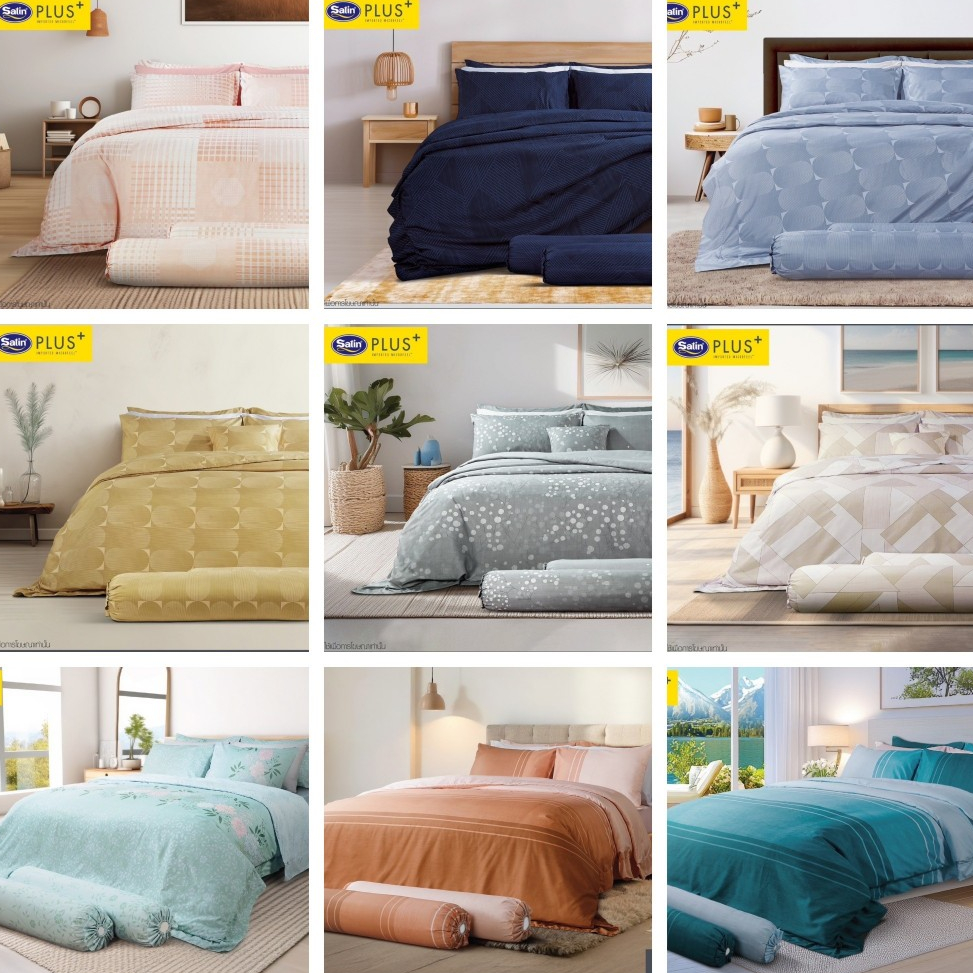 Satin plus ผ้าปูที่นอน 6 ฟุต 5 ชิ้น (ไม่รวมผ้าห่ม) รองรับที่นอนหนาถึง 14 นิ้ว