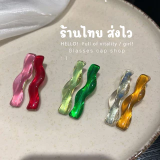 ร้านไทย🇹🇭กิ๊บหนีบผมเกาหลีทรงคลื่นใส กิ๊บอะคริลิกสีลูกแก้ว Y2K แฟชั่นผู้หญิง