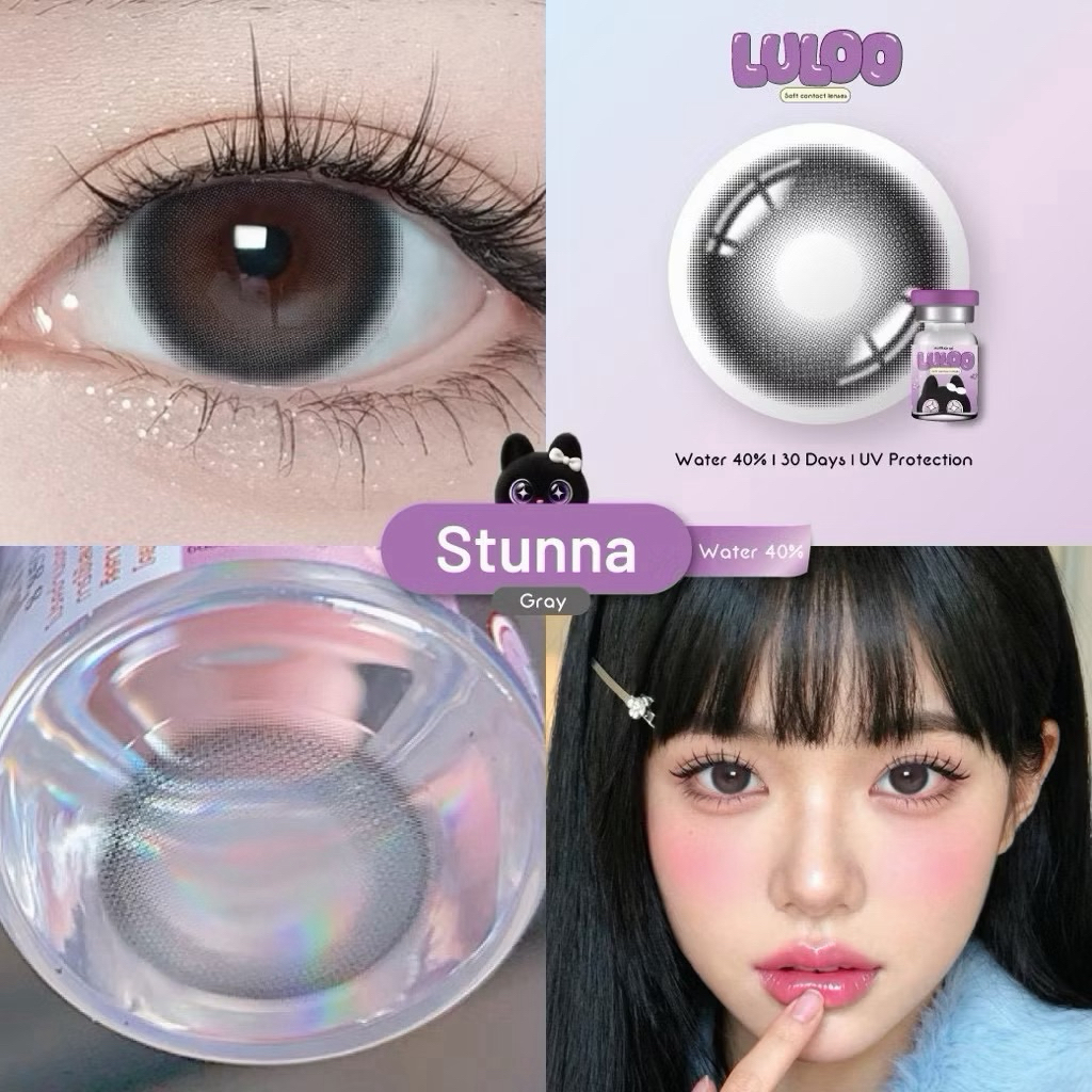 Bigeye Luloo คอนแทคเลนส์รายเดือน ลูลู่ Luloo บิ๊กอาย ฝาม่วง 40% เลนส์นิ่ม ตาสวย ป้องกัน UV ของแท้
