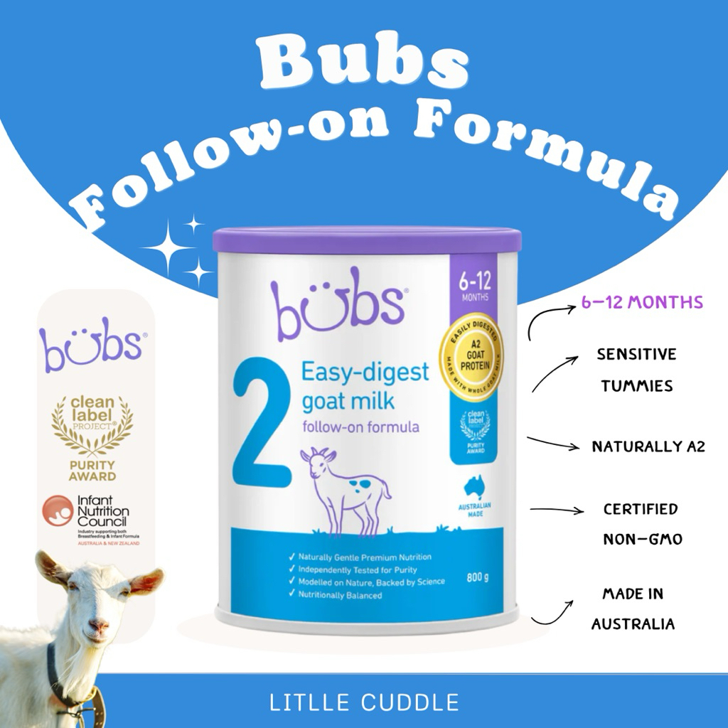 นมแพะ 🥛🐐พร้อมส่ง Bubs Goat Milk A2 (Bubs Goat A2) จากออสเตรเลีย สำหรับเด็ก 6-12 เดือน พร้อมส่งจากไทย