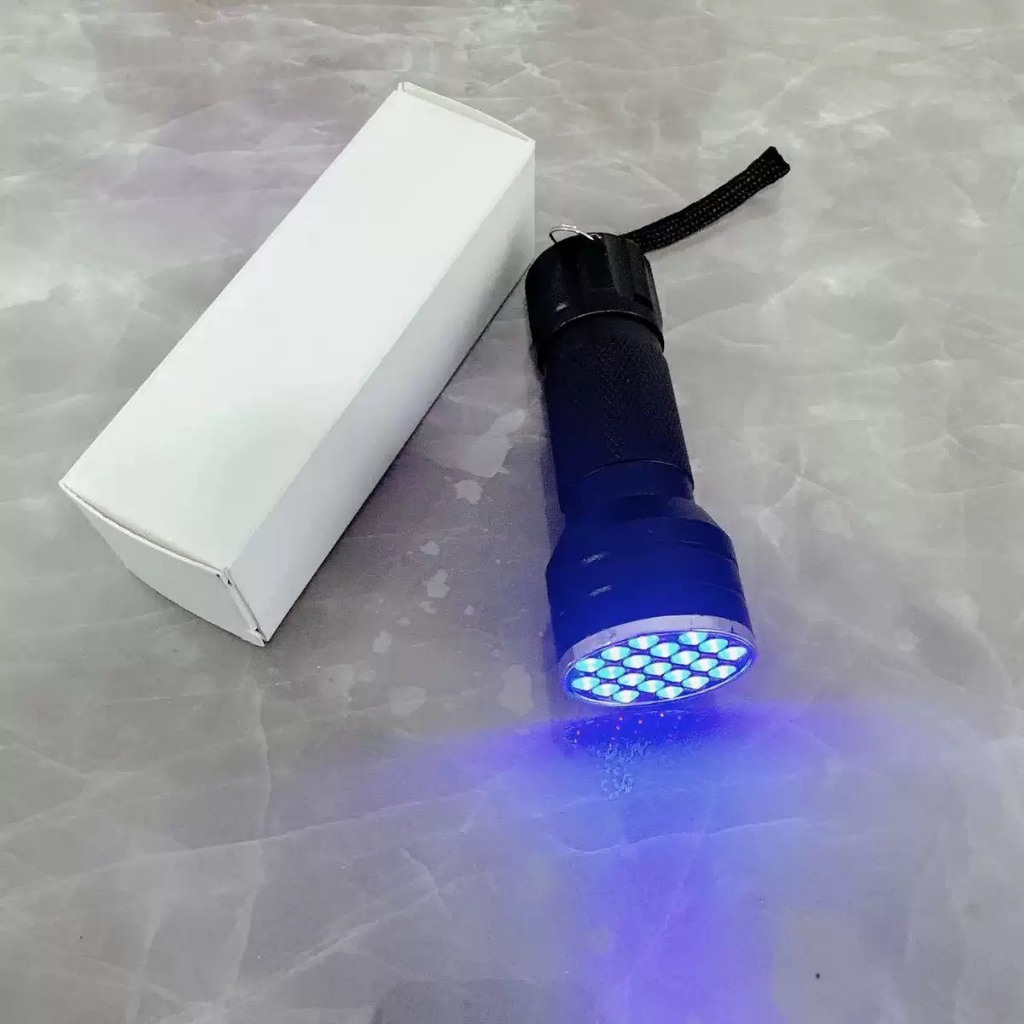 ไฟฉายยูวี 395nm อบน้ำยาเรซิ่นUV อบเล็บ ส่องธนบัตร คราบล่าสัตว์ต่างๆ พกพา 9,21Led CU