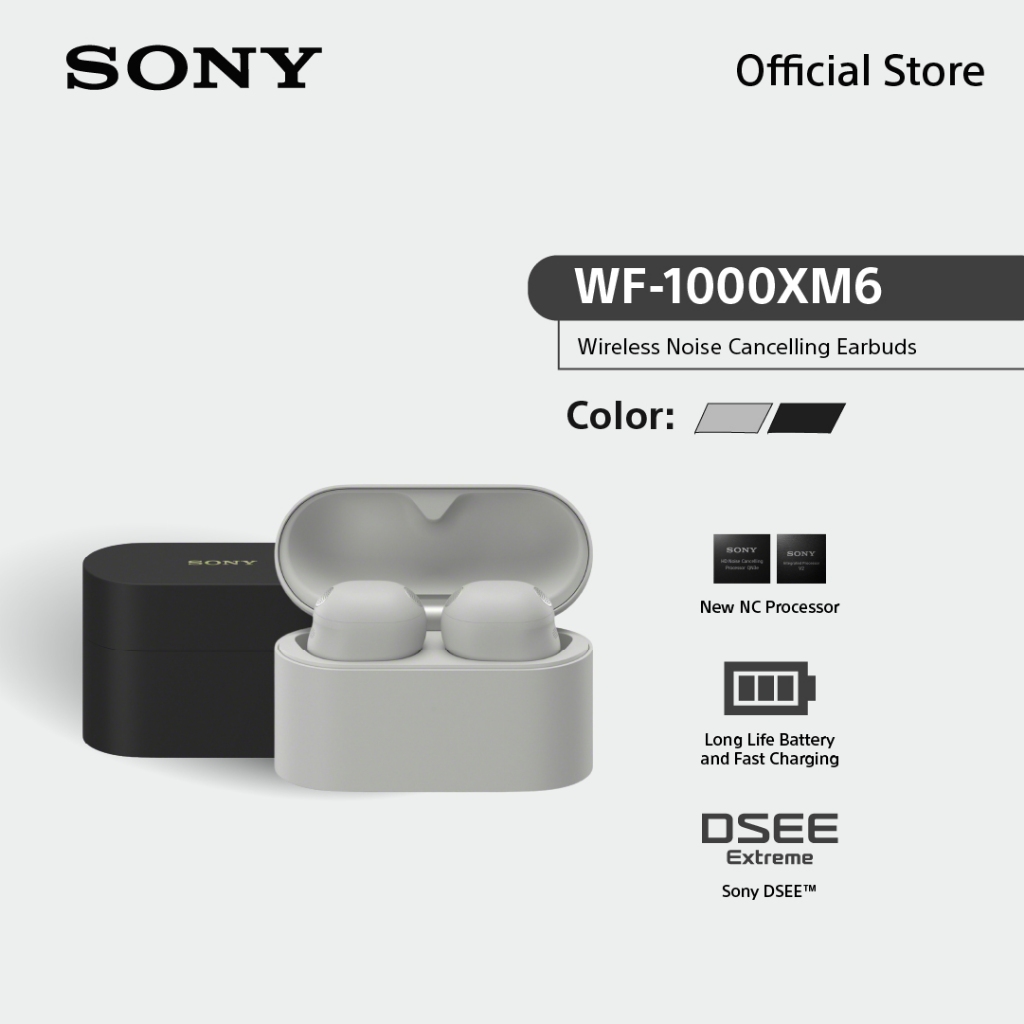 Sony หูฟัง In Ear รุ่น WF-1000XM6 | Noise Cancelling | Bluetooth® 5.3 | IPX4 | Charge time 2 Hrs.