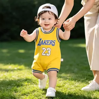NT baby - 248 (สินค้าพร้อมส่ง) ชุดบอดี้สูทแขนกุดสไตล์ "บาสเกตบอล" ลายการ์ตูน & ทีมกีฬา Mini Jersey