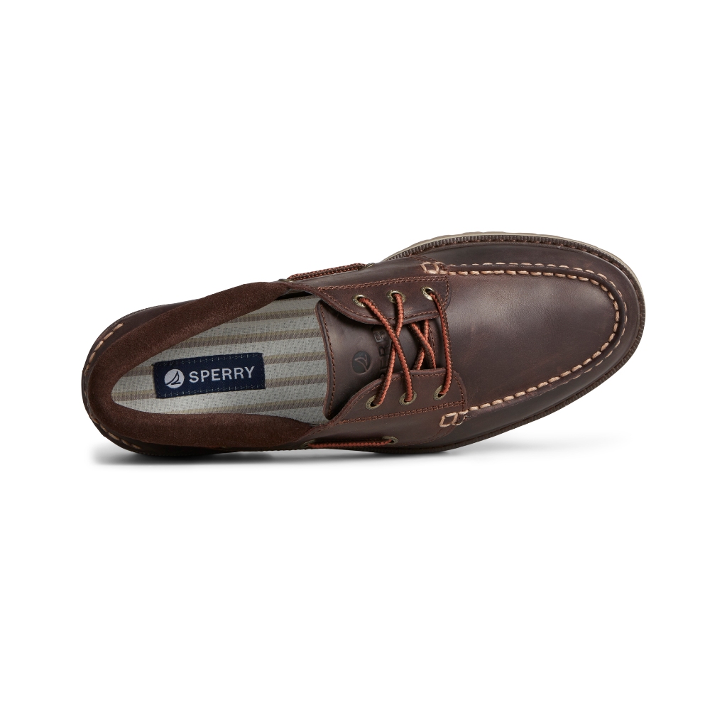 Sperry حذاء رجالي جلد A/O Lug بثلاث فتحات — بني — صورة 3