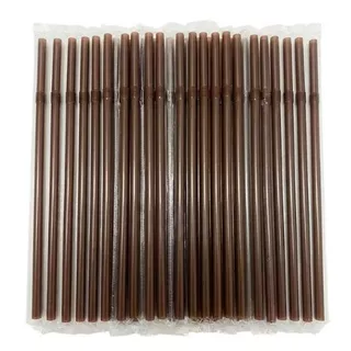 หลอดดูดน้ำแบบงอ 6mm x 210mm ห่อฟิมล์ 100เส้น มีให้เลือก 4 สี