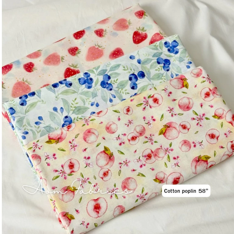 Aom Fabrics🌷No.1570-1572 คอตตอนป๊อปลิน หน้ากว้าง 58 นิ้ว เนื้อดี ใส่สบายมากกก