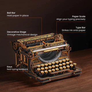📃 พร้อมส่ง EN.ver ✒️ Funtory เครื่องพิมพ์ดีด Typewriter (Classic) ของเล่น DIY ของขวัญ ROKR LK703B