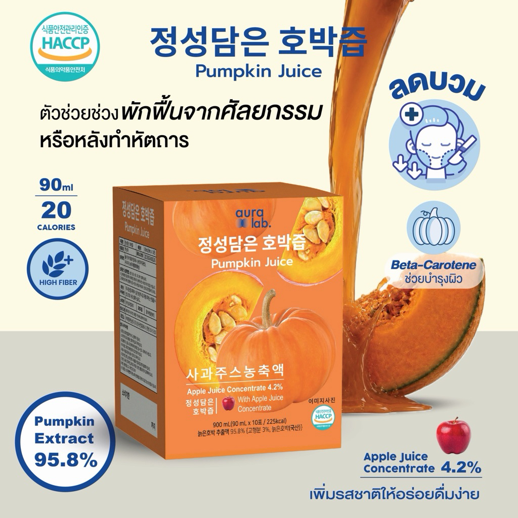 🇰🇷🇰🇷[พร้อมส่ง]น้ำฟักทองเกาหลีแบรนด์aura labลดบวม ลดโซเดี่ยม