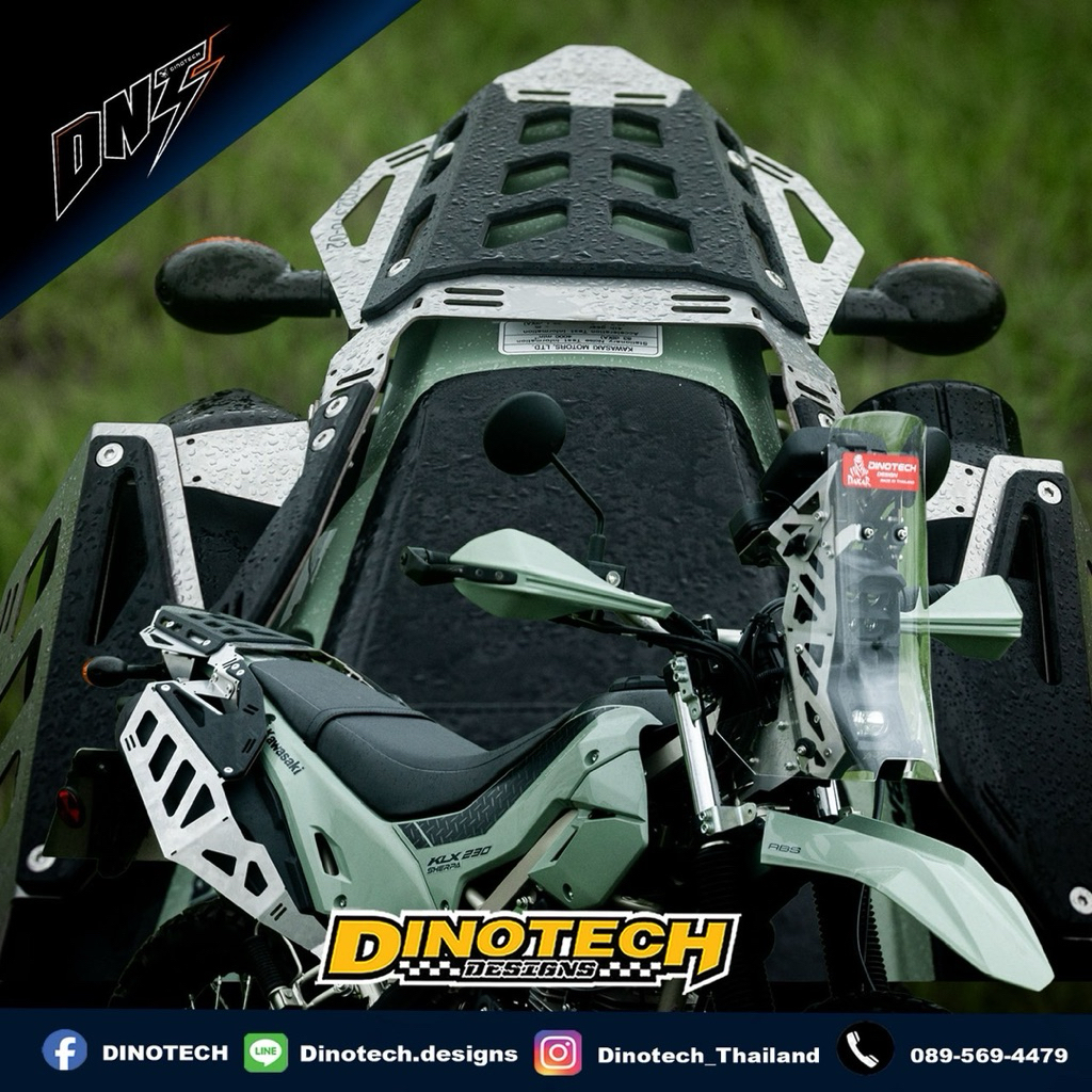 แร็คท้ายสำหรับ Kawasaki KLX230 สำหรับยึดกระเป๋าผ้าข้างรถ ~DINOTECH~