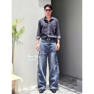 Muddy Barrel Jeans กางเกงยีนส์ทรงบาร์เรล ใส่สบาย ผ้าไม่บาดผิว แนะนำให้เทียบไซส์ตามตาราง