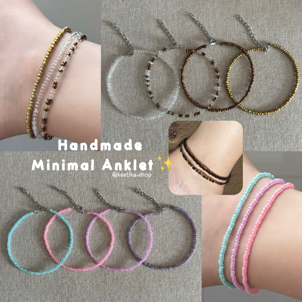 (พร้อมส่ง🇹🇭) ✨สร้อยข้อเท้าลูกปัดมินิมอล แฮนด์เมด | Handmade Minimal Anklet