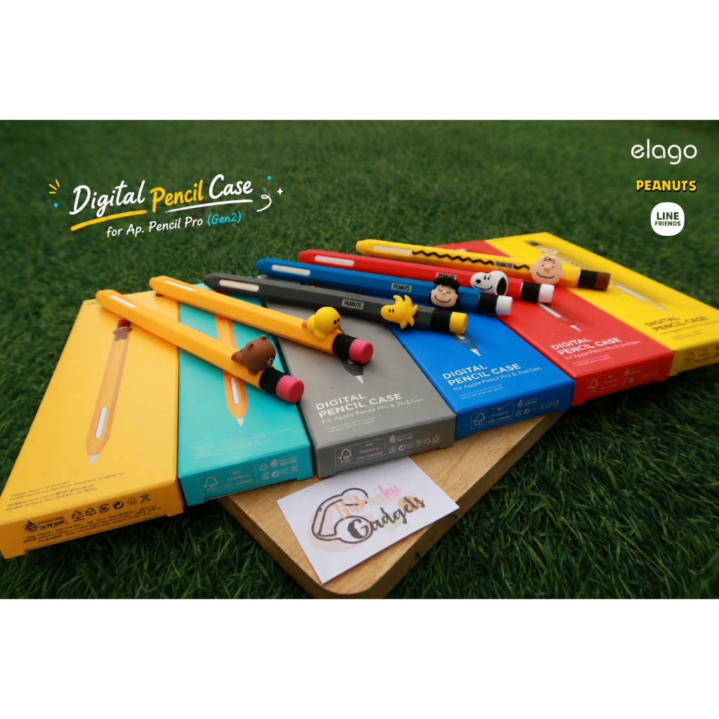 <พร้อมส่ง> LINE FRIENDS! & PEANUTS | Elago Apple Pencil Pro and 2nd Generation Cover เคสปากกาสำหรับ Ap. Pencil โปร