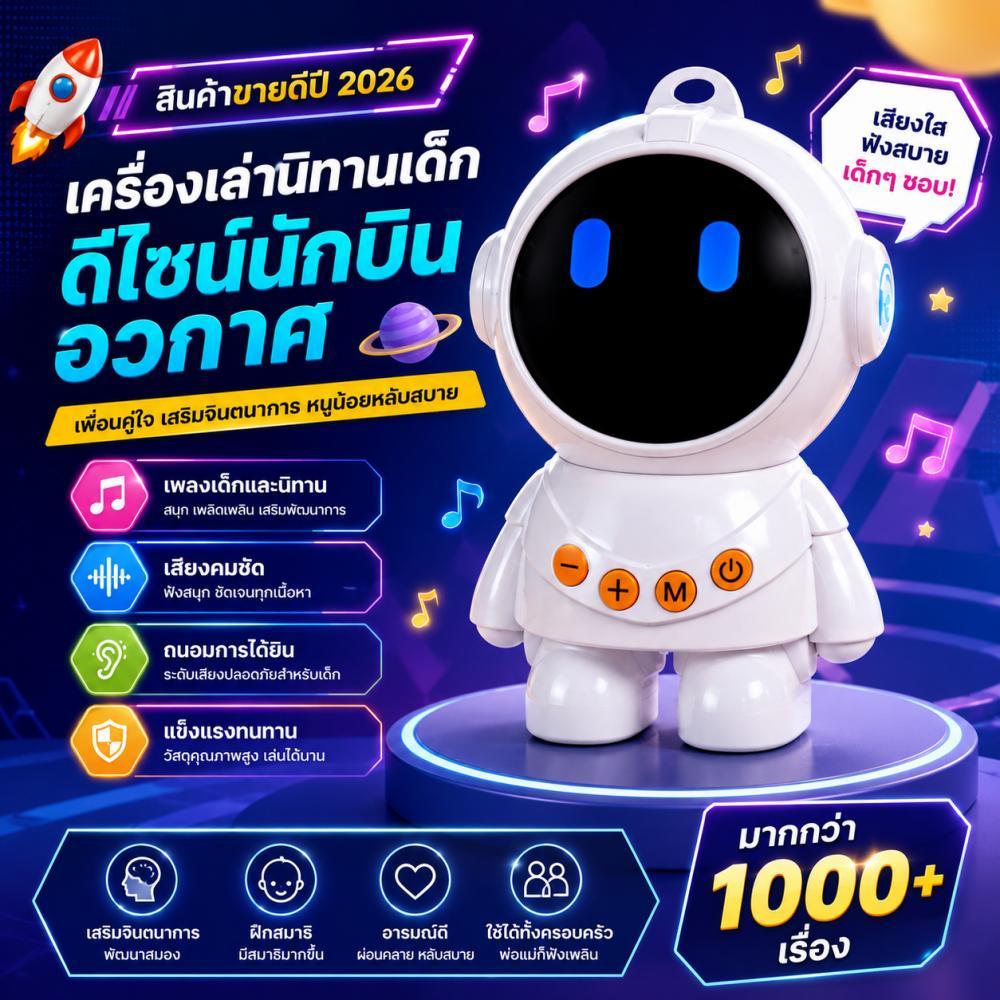 CODของเล่นเด็ก เครื่องเล่านิทาน ลุคนักบินอวกาศ ดนตรี เพลงกล่อมเด็ก วัสดุปลอดภัย ของเล่นเสริมพัฒนาการ