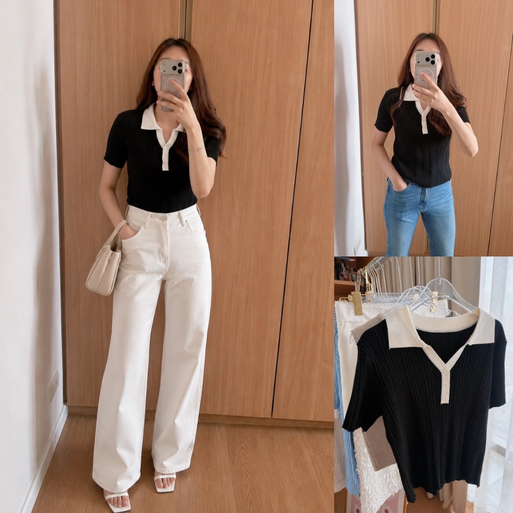 KATIE RIB TEE เสื้อทอร่องเนื้อนุ่มยืดหยุ่นดีมาก ใส่แล้วสบายตัวสุดๆ 🤍