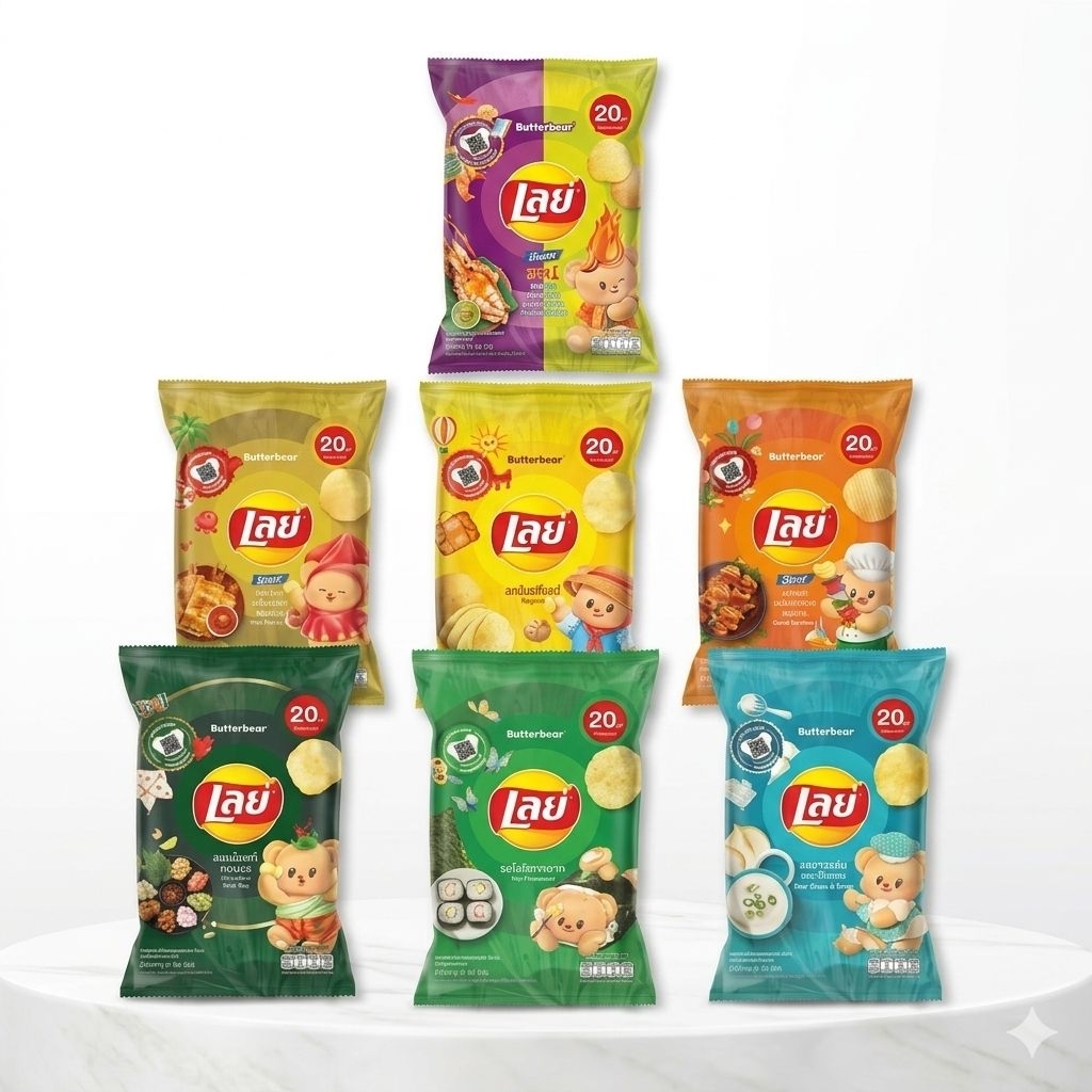 Lay's เลย์ มันฝรั่งทอด ขนาด 20บาท (หนัก 48 กรัม×6ถุง)